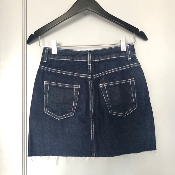 Topshop Denim Miniskirt Frayed Hem - Picture 2 of 6